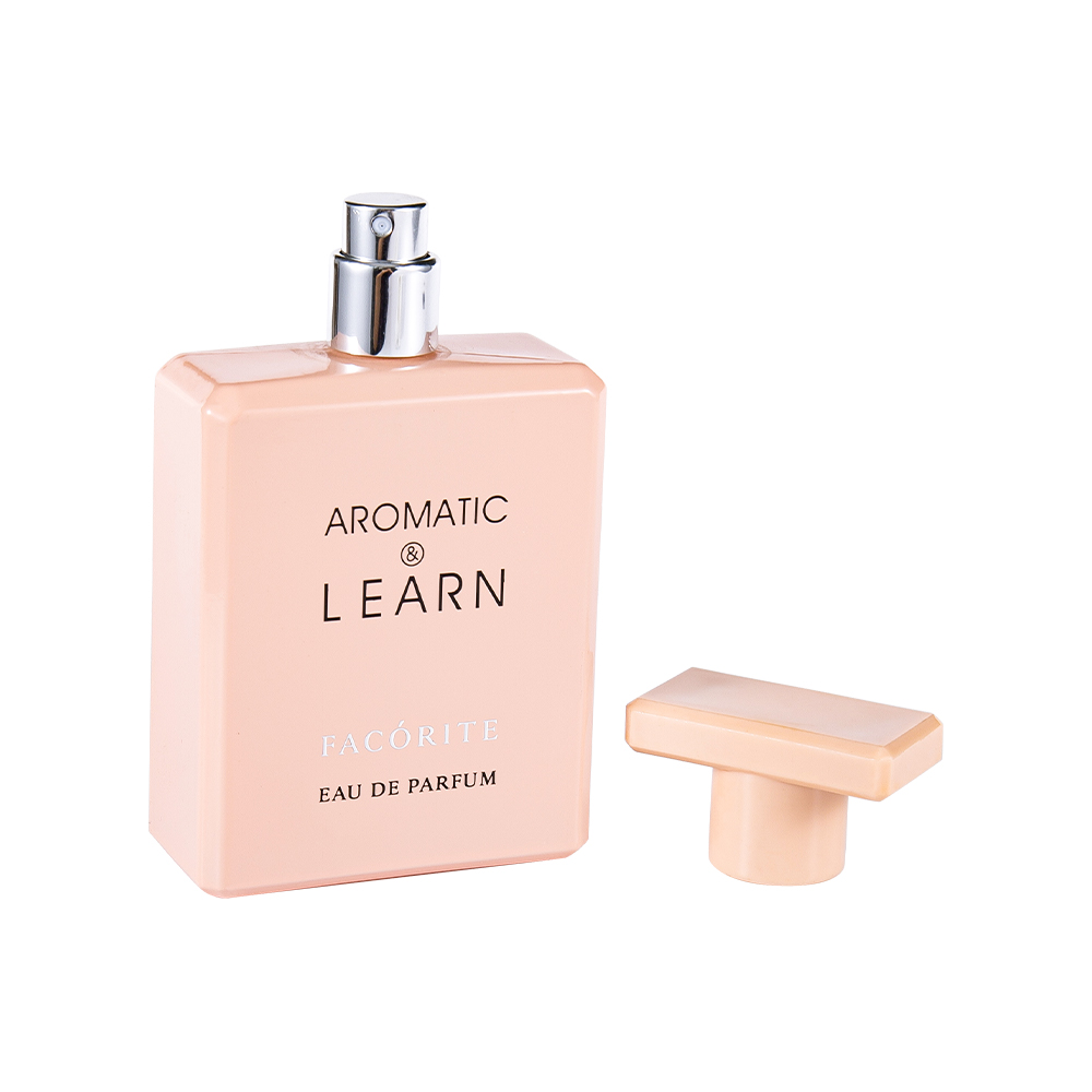 KY1490-WJ2155 Chai nước hoa thủy tinh hình chữ nhật in tráng 50ML có nắp sáng bóng