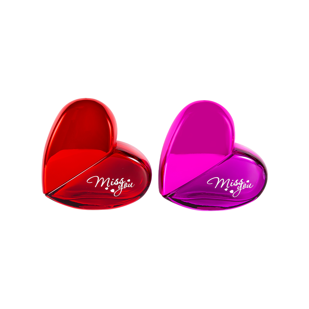 GC102-WJ797 Chai nước hoa thủy tinh hình trái tim 100ML có nắp nhựa UV PP