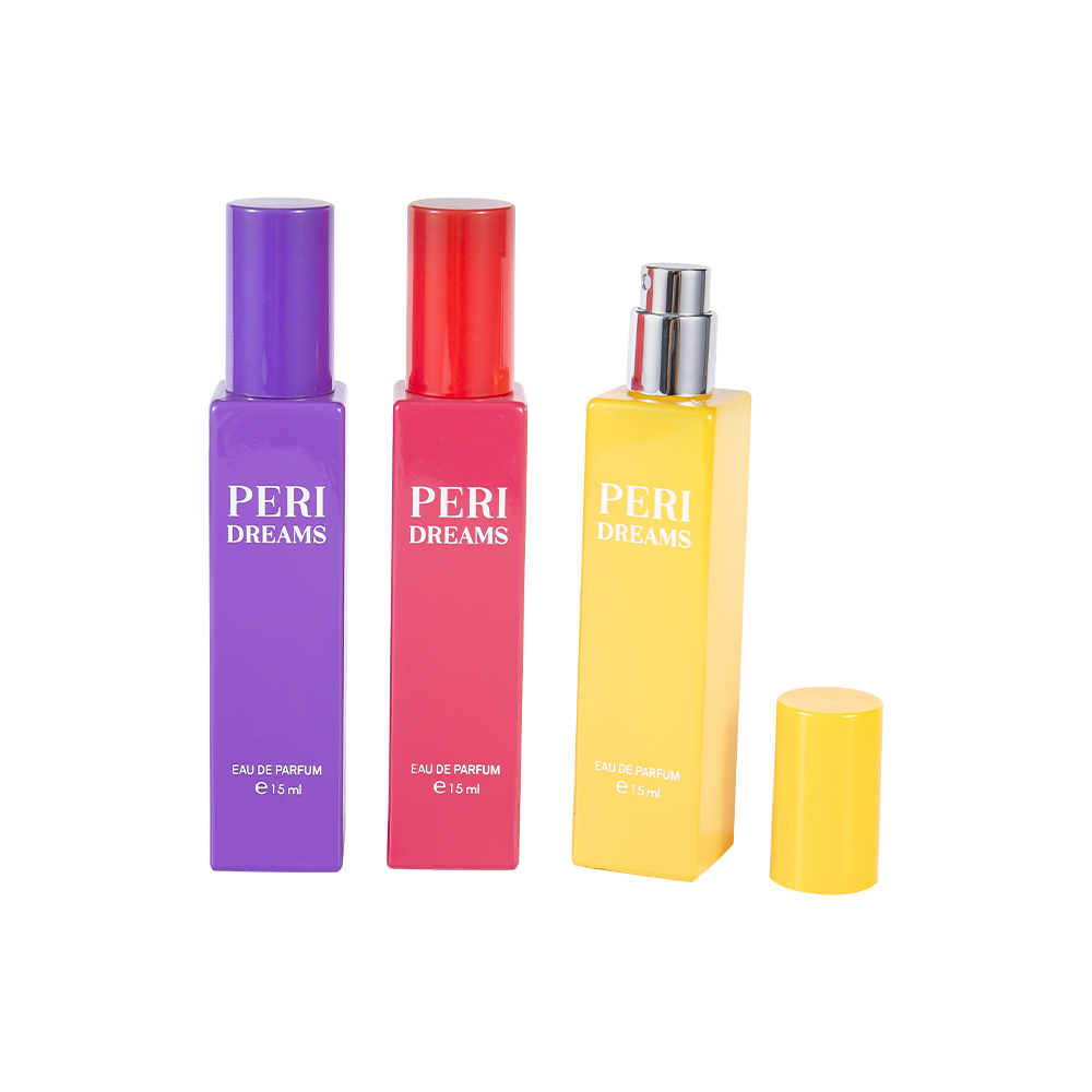 GC4421-WJ2369B Chai nước hoa thủy tinh hình chữ nhật có dung tích nhỏ 15ML có nắp PP hình trụ