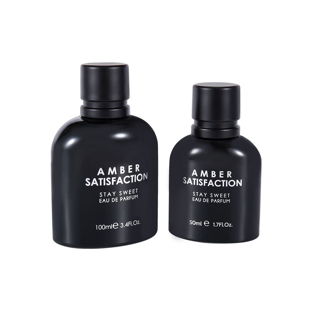 GC3894-WJ176 Chai nước hoa thủy tinh in màu đen sáng 100ML có nắp nhựa ABS PP