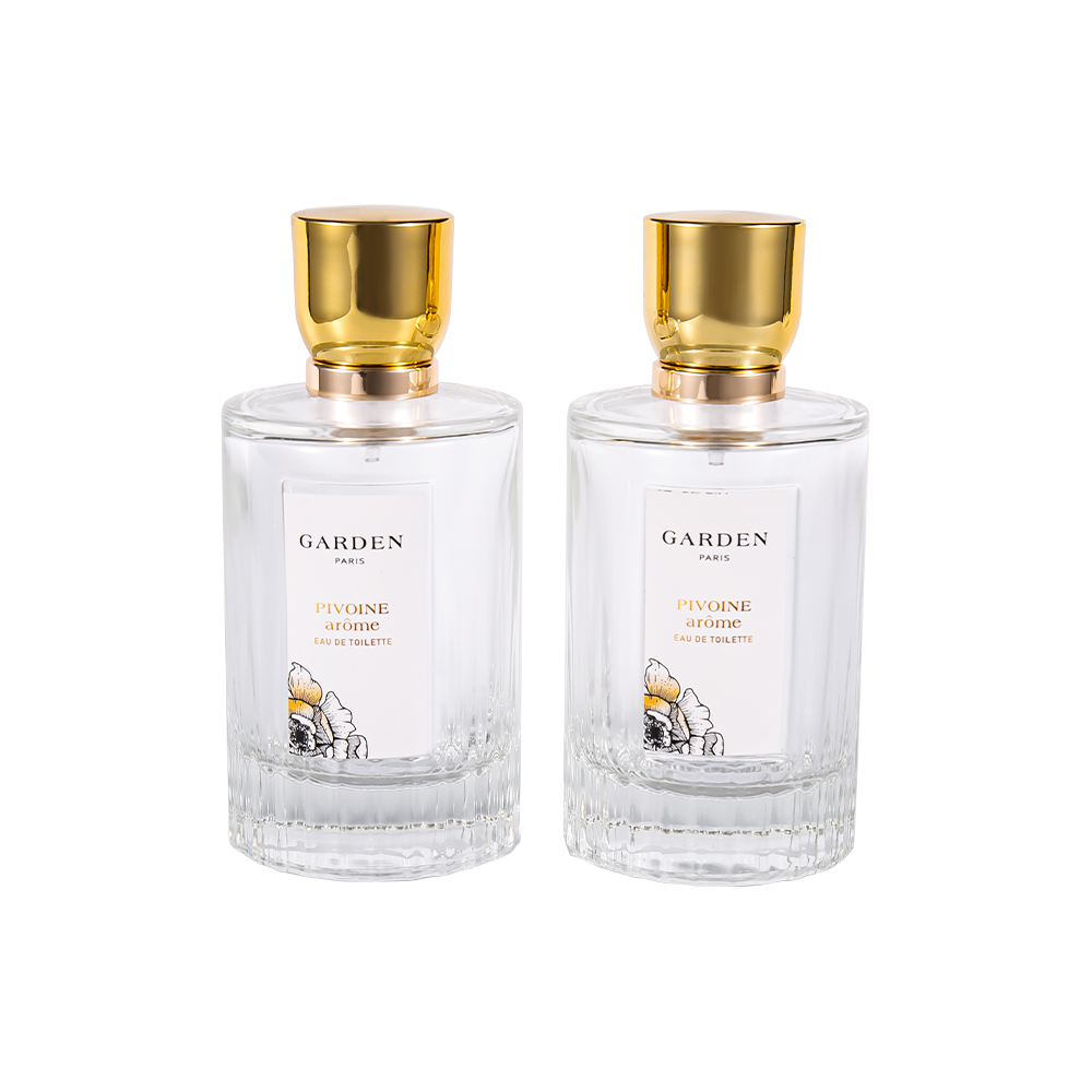KY1595-WJ2430 Chai nước hoa thủy tinh trang nhã 100ML có nắp nước hoa màu vàng UV sang trọng
